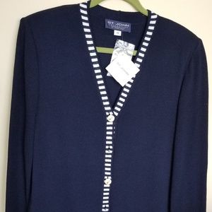 St. John Navy & White knit jacket
